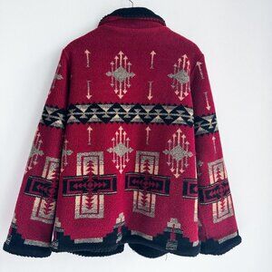 Vintage Northern Reflections Southwestern Print Reversible Fleece Jacket